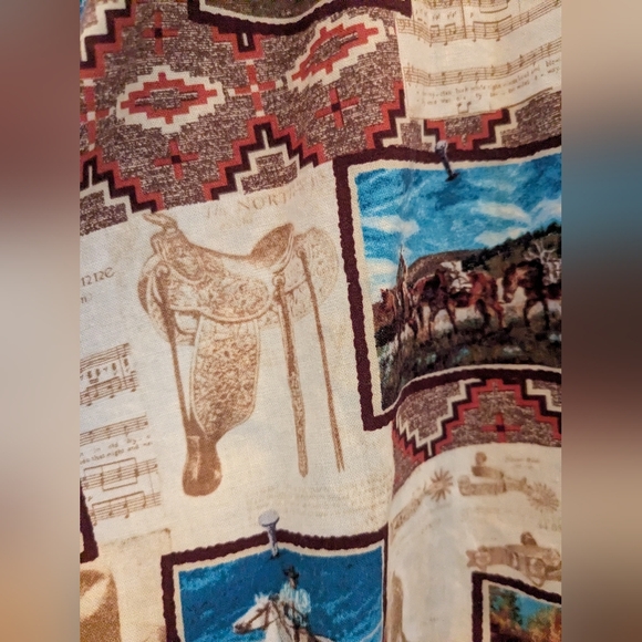 Western Square Dance Pin Up Novelty Cowgirl Twirlerz Skirt Medium Lace & Horses - Picture 7 of 8